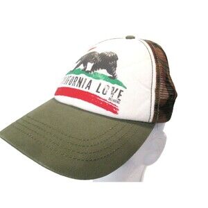 Billabong Snapback Trucker Cap Hat California Love Hat Bear Heart Camouflage
